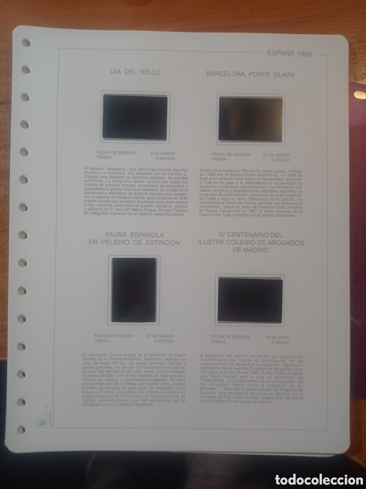 Sellos: Suplemento FM 1996 montado negro segunda mano