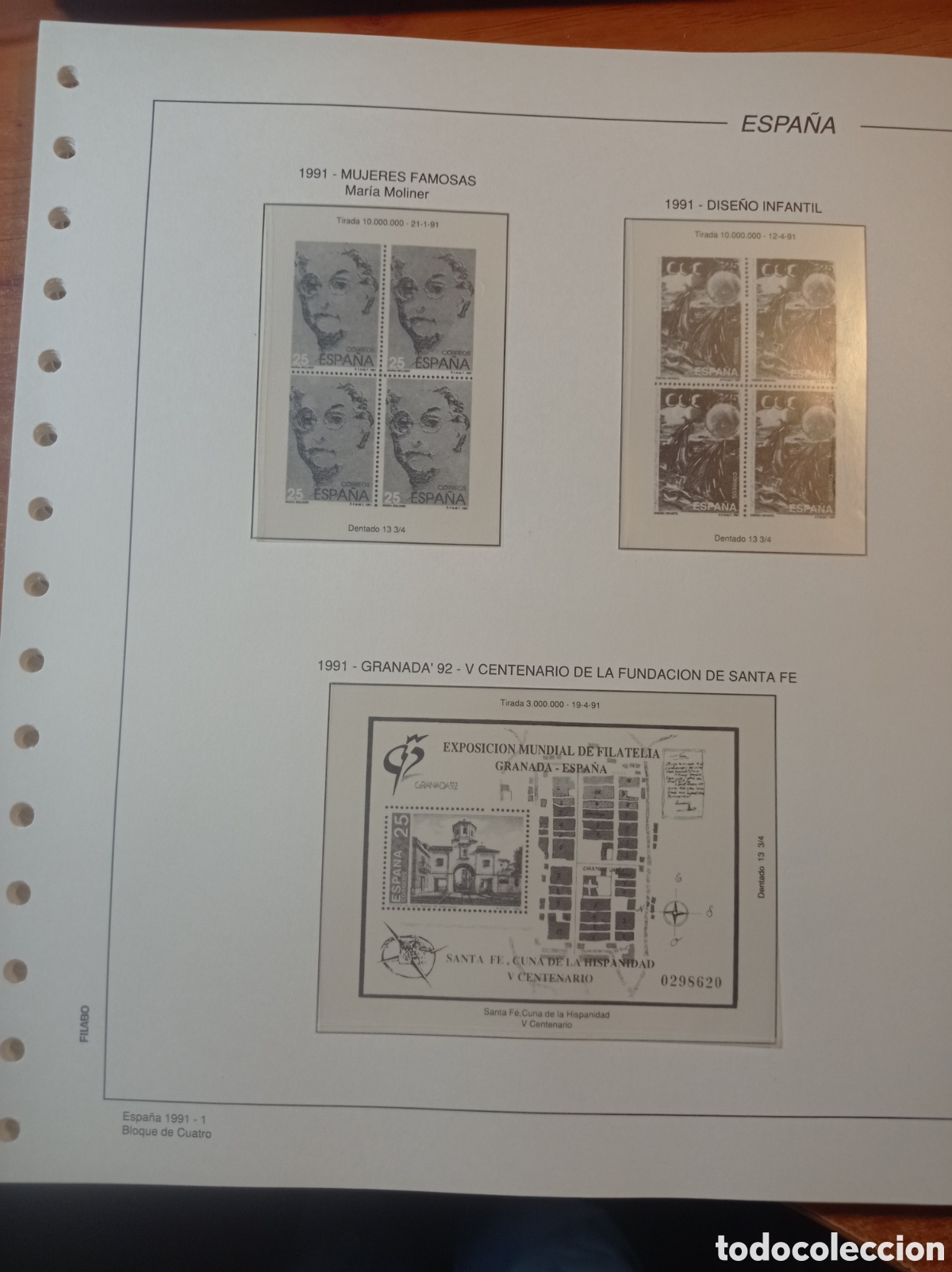 Sellos: Suplemento filabo 1991 montado blanco segundaano