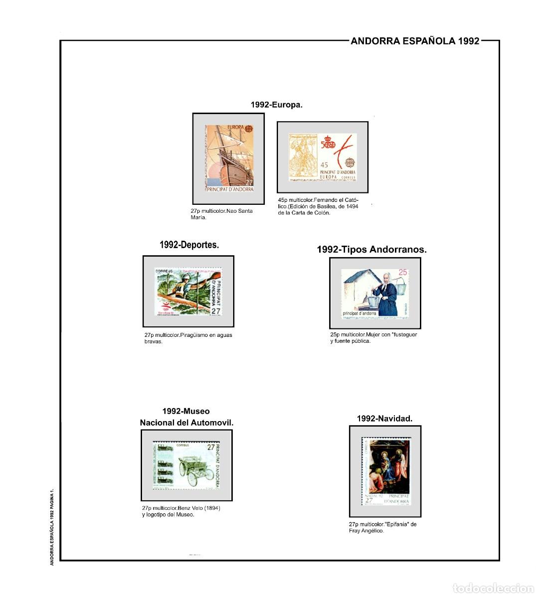 Sellos: SUPLEMENTO DE ANDORRA ESPA&Ntilde;OLA 1992 ANILLA ELIPTICA MONTADO NEGRO NUEVO A ESTRENAR