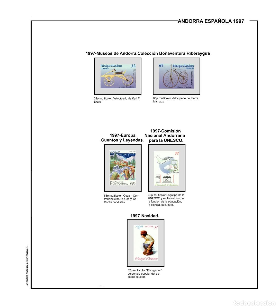 Sellos: SUPLEMENTO DE ANDORRA ESPA&Ntilde;OLA 1997 ANILLA ELIPTICA MONTADO BLANCO NUEVO A ESTRENAR