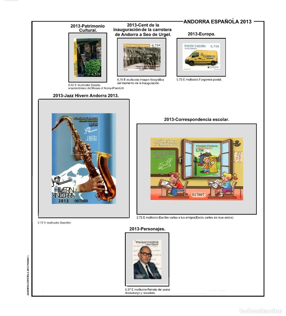 Sellos: SUPLEMENTO DE ANDORRA ESPA&Ntilde;OLA 2013 ANILLA ELIPTICA MONTADO BLANCO NUEVO A ESTRENAR