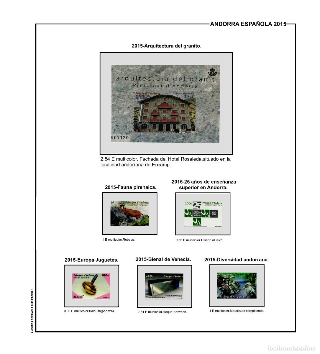 Sellos: SUPLEMENTO DE ANDORRA ESPA&Ntilde;OLA 2015 ANILLA ELIPTICA MONTADO BLANCO NUEVO A ESTRENAR