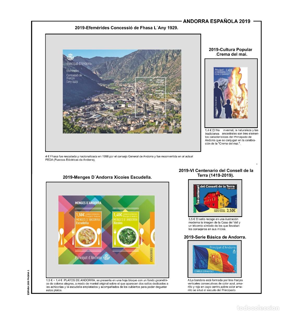 Sellos: SUPLEMENTO DE ANDORRA ESPA&Ntilde;OLA 2019 ANILLA ELIPTICA MONTADO BLANCO NUEVO A ESTRENAR
