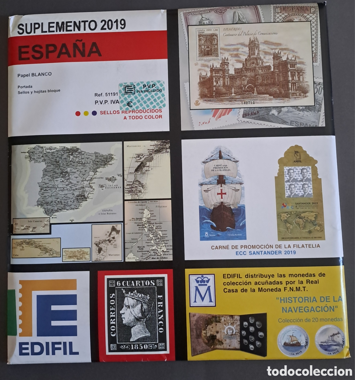 Sellos: Suplemento Edifil 2019 parcial estuchado transparente
