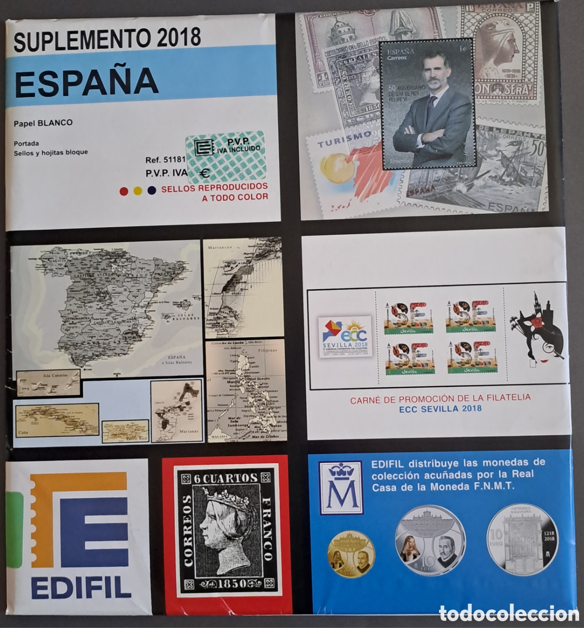 Sellos: Suplemento Edifil 2018 parcial estuchado transparente