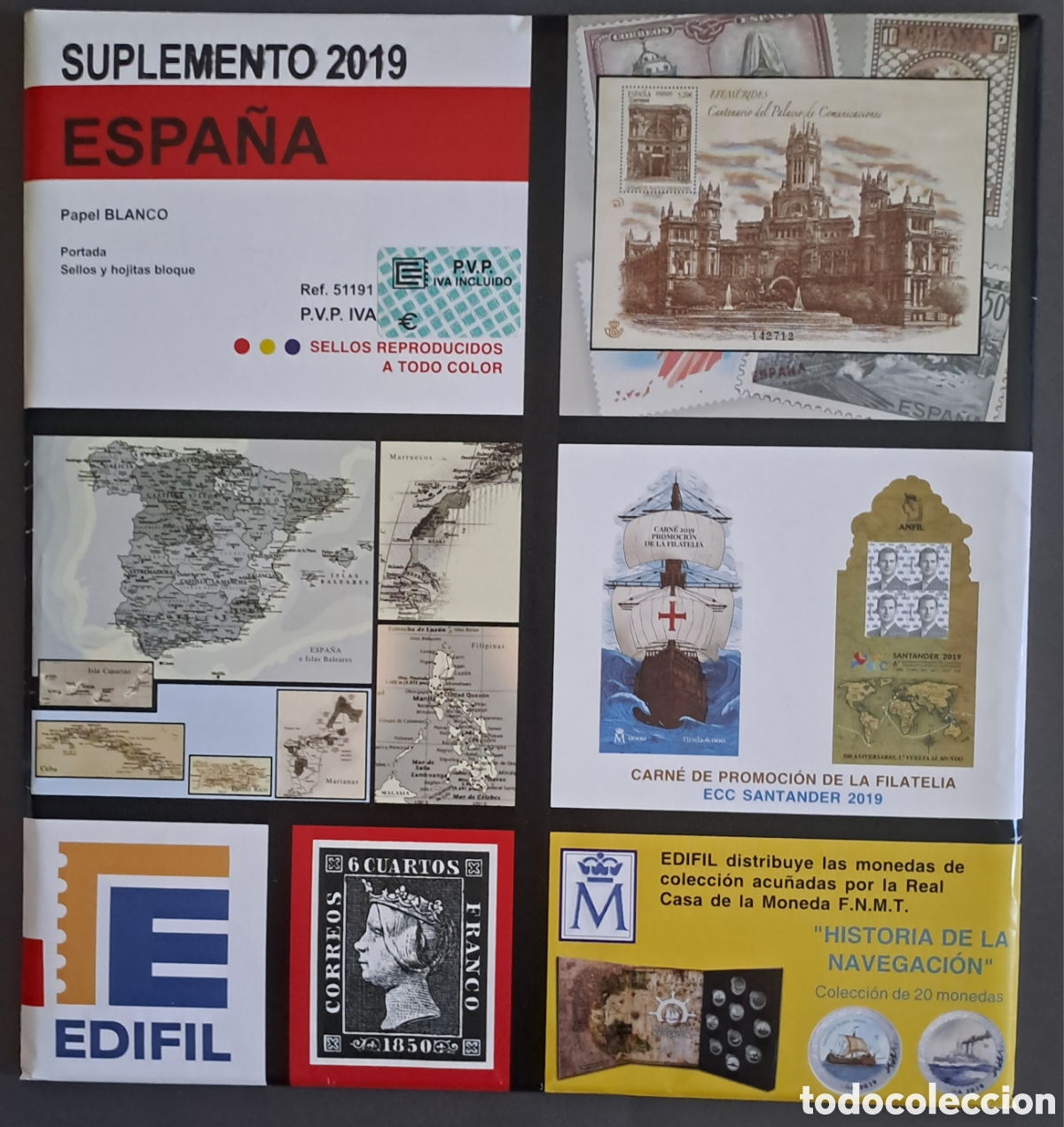 Sellos: Suplemento Edifil 2019 parcial estuchado negro