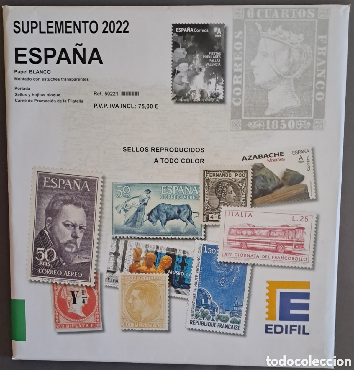 Sellos: Suplemento Edifil 2022 parcial estuchado transparente