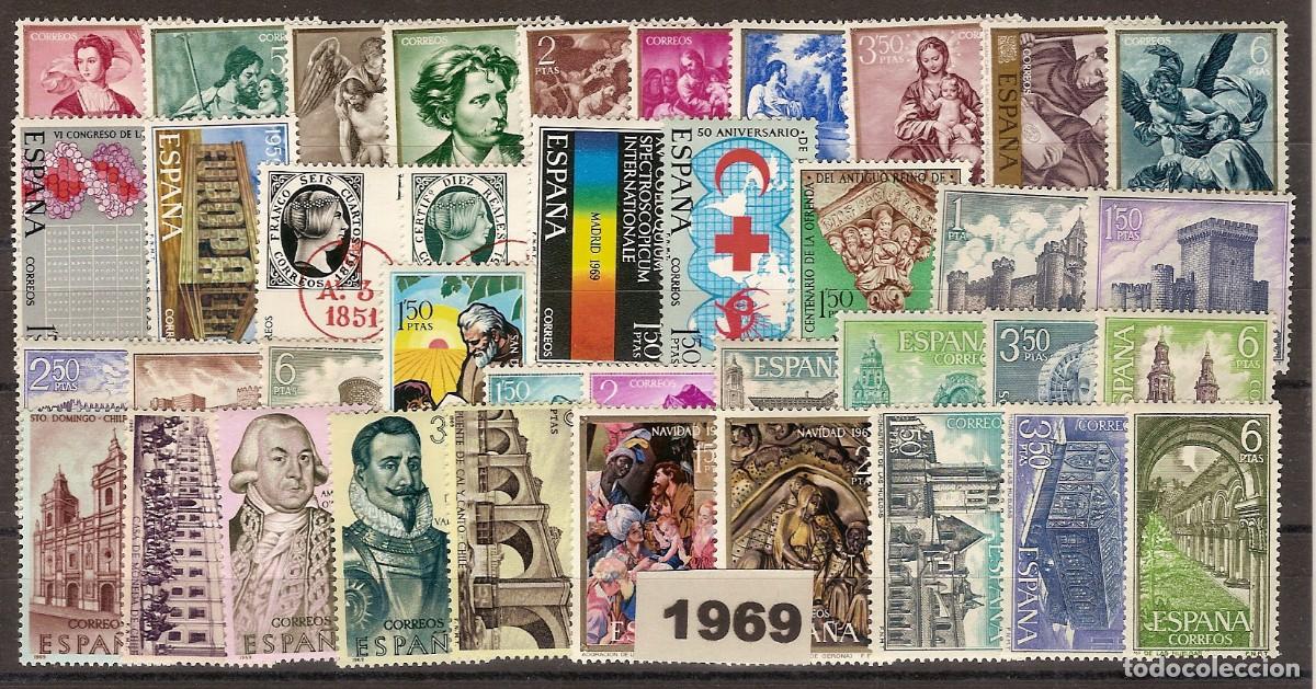 Sellos: Espa&ntilde;a Segundo Centenario A&ntilde;os 1969 ** 39 sellos Sin Trajes.