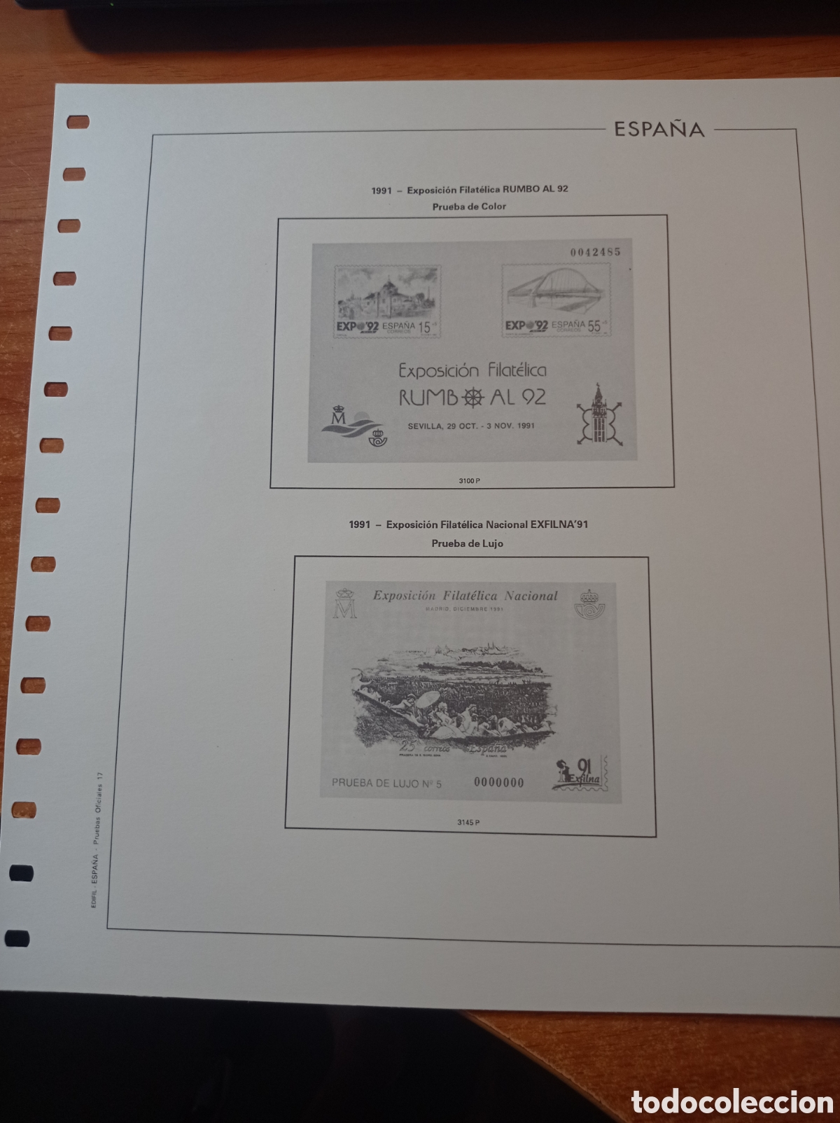 Sellos: Suplemento edifil 1991 pruebas sin montar segunda mano