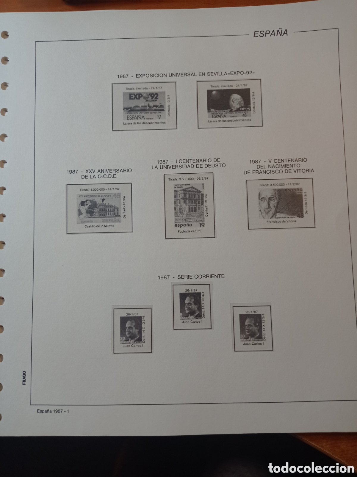 Sellos: Suplemento filabo 1987 montado blanco segunda mano