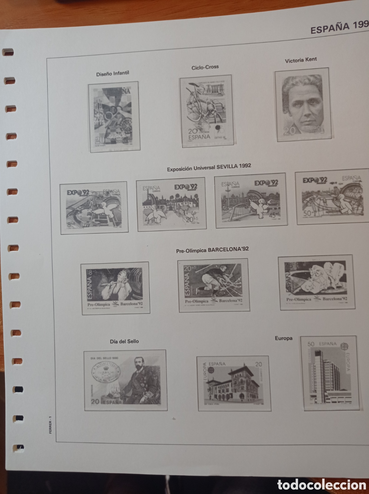 Sellos: Suplemento Ferrer 1990 montado blanco segunda mano