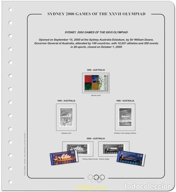 Selos: Suplemento Olimpiadas 27 Olim. Sidney 2000-Tomo 1. Sin Montar