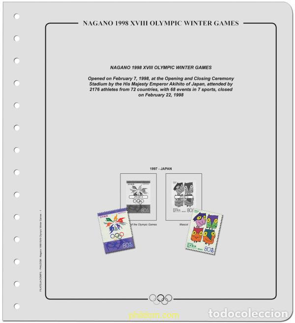 Selos: Suplemento Olimpiadas de Invierno 18 Nagano 1998.Tomo 1 Sin Montar