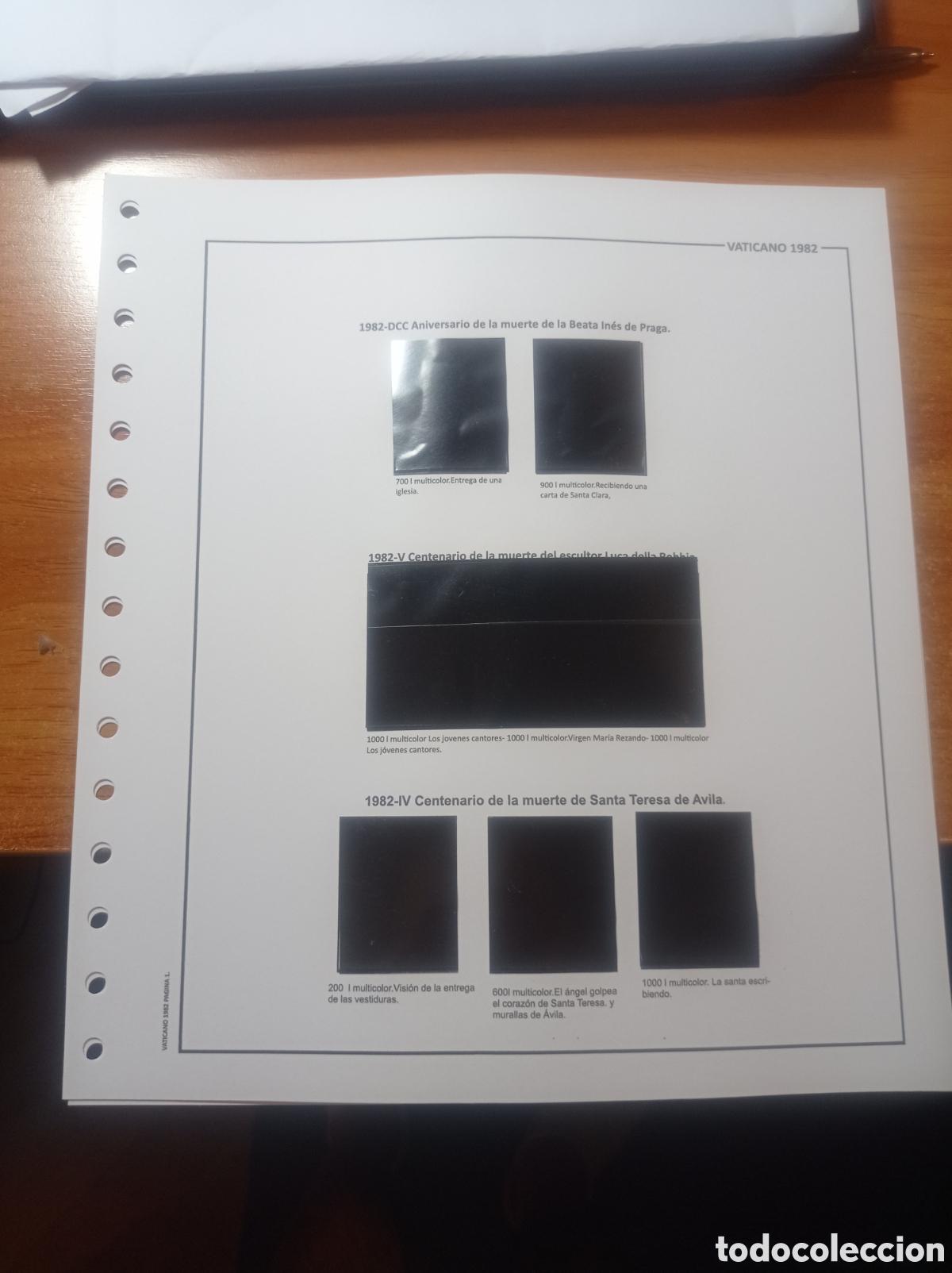 Sellos: Suplemento de vaticano 1981 montado negro segunda mano