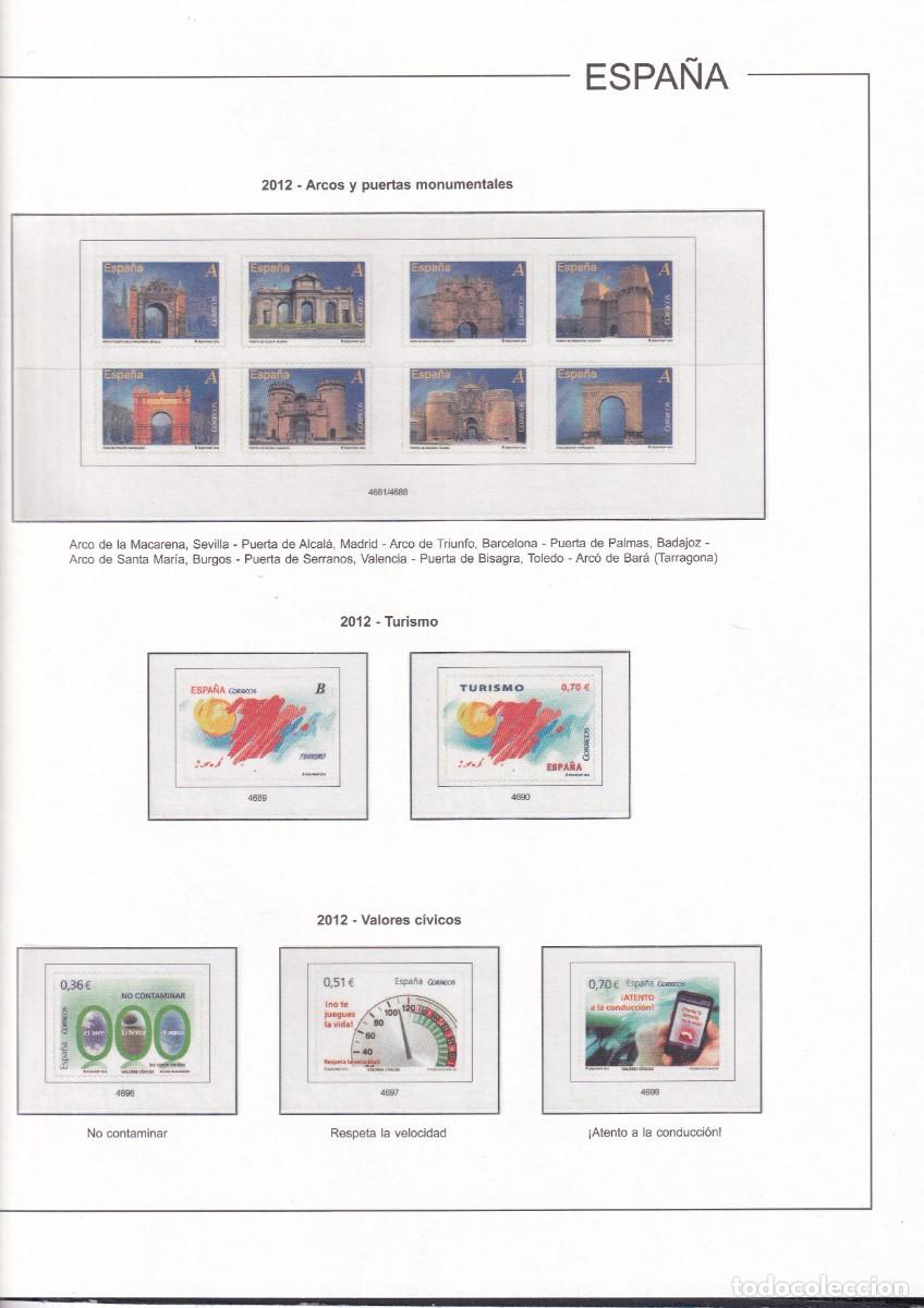 Stamps: M117 Suplementos EDIFIL a&ntilde;o 2012 montados en transparente a estrenar SIN SELLOS