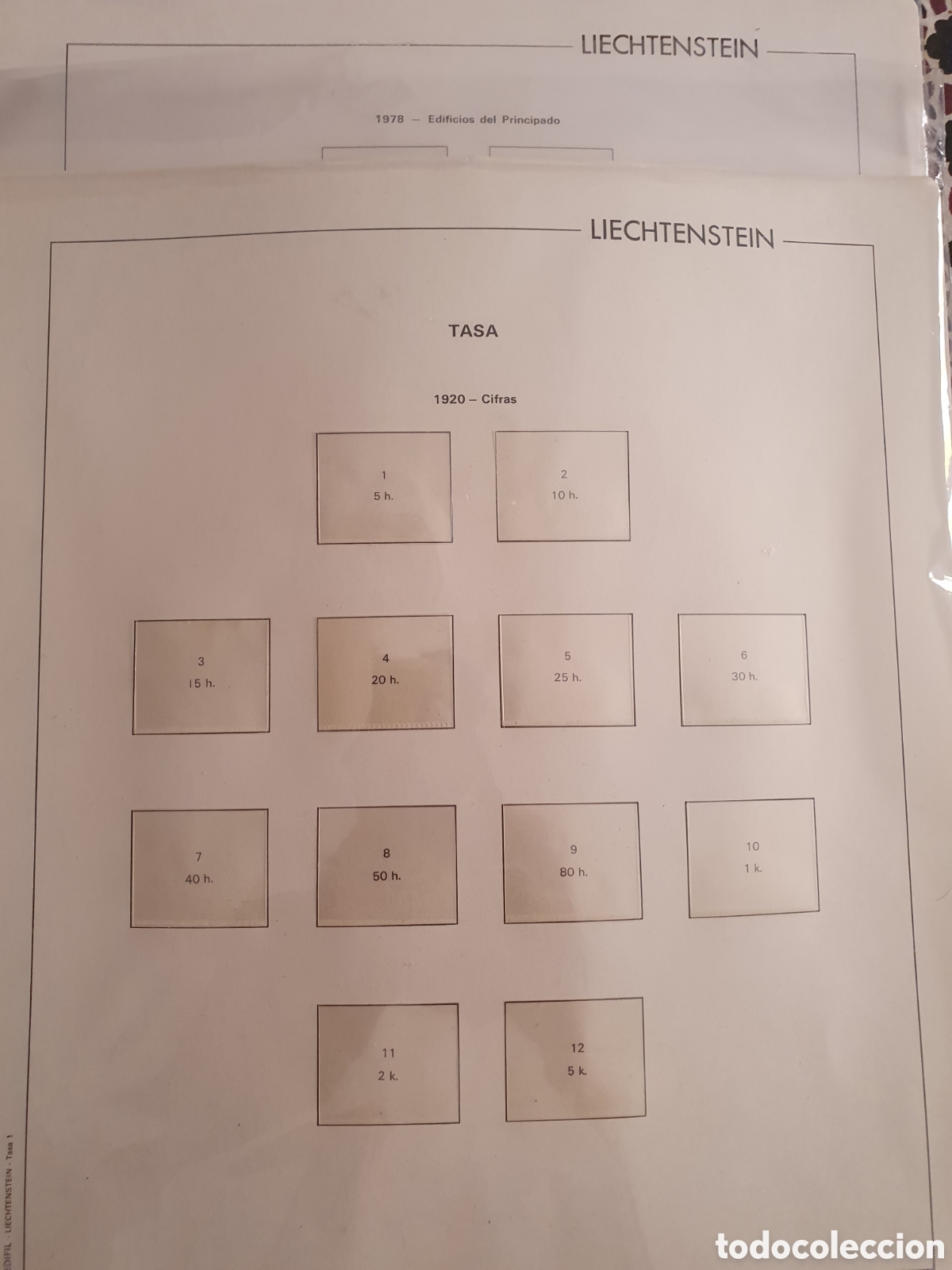 Sellos: Hojas de &aacute;lbum LIECHTENSTEIN desde 1920 hasta 1987 montadas