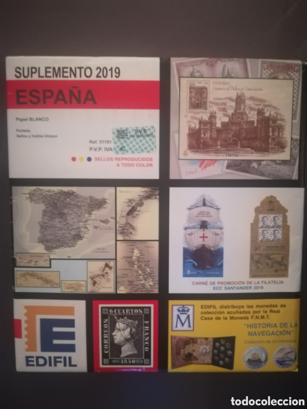 Sellos: Suplemento del a&ntilde;o 2019 estuchado en negro.