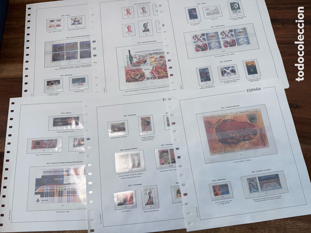 Sellos: Hojas edifil 2015 sellos Espa&ntilde;a filoestuche transparente