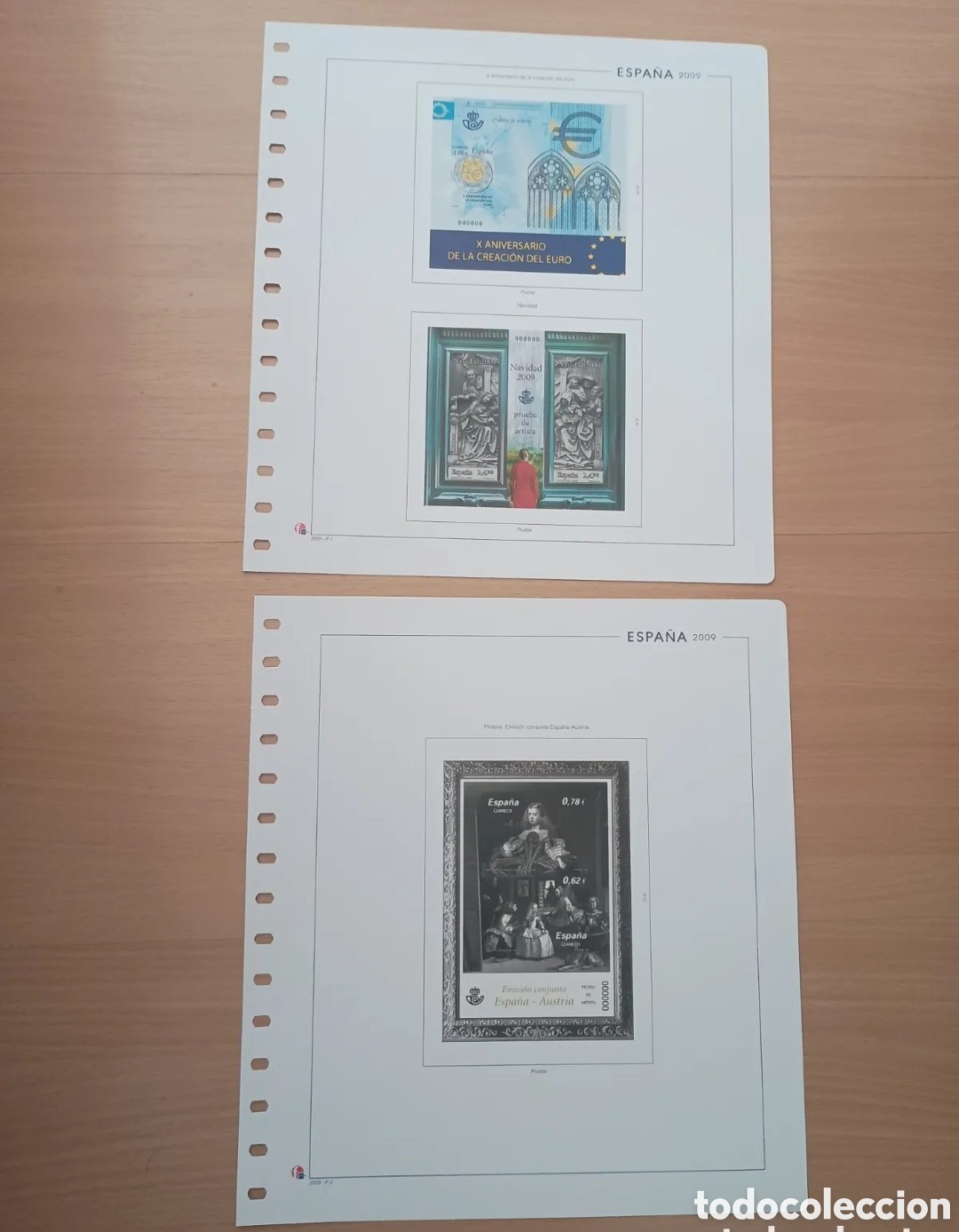 Briefmarken: ESPA&Ntilde;A 2009 - PRUEBAS DE LUJO - HOJAS DE &Aacute;LBUM SUPLEMENTO UNIFIIL - NUEVAS SIN MONTAR