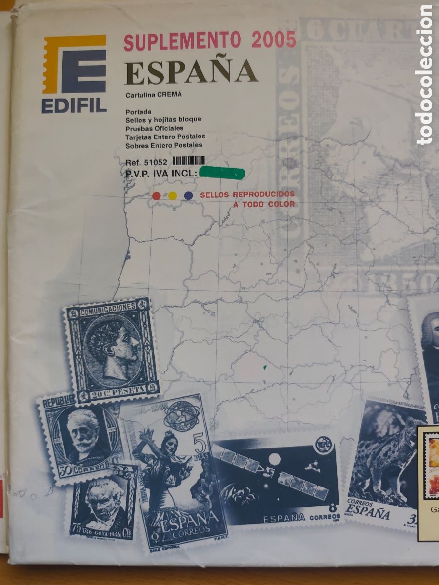 Sellos: SUPLEMENTO EDIFIL 2005 Cartulina Crema Ref 51052 Pruebas Oficiales +TEP+Sobres Entero Postales