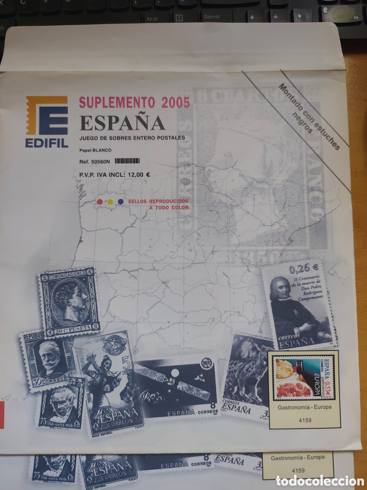 Sellos: SUPLEMENTO EDIFIL 2005 Juego de Sobres Enteros Postales MONTADO Negro ref 50560N