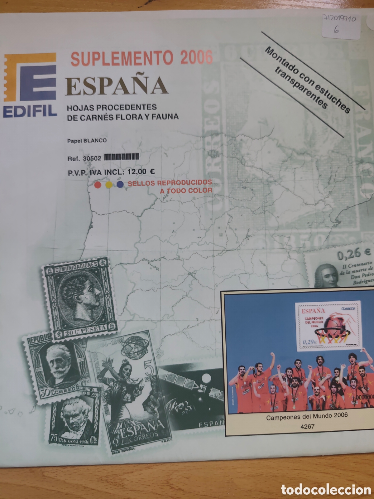 Sellos: SUPLEMENTO EDIFIL 2006 Hojas Carn&eacute; Flora y Fauna ref 30502 Transparente Montado