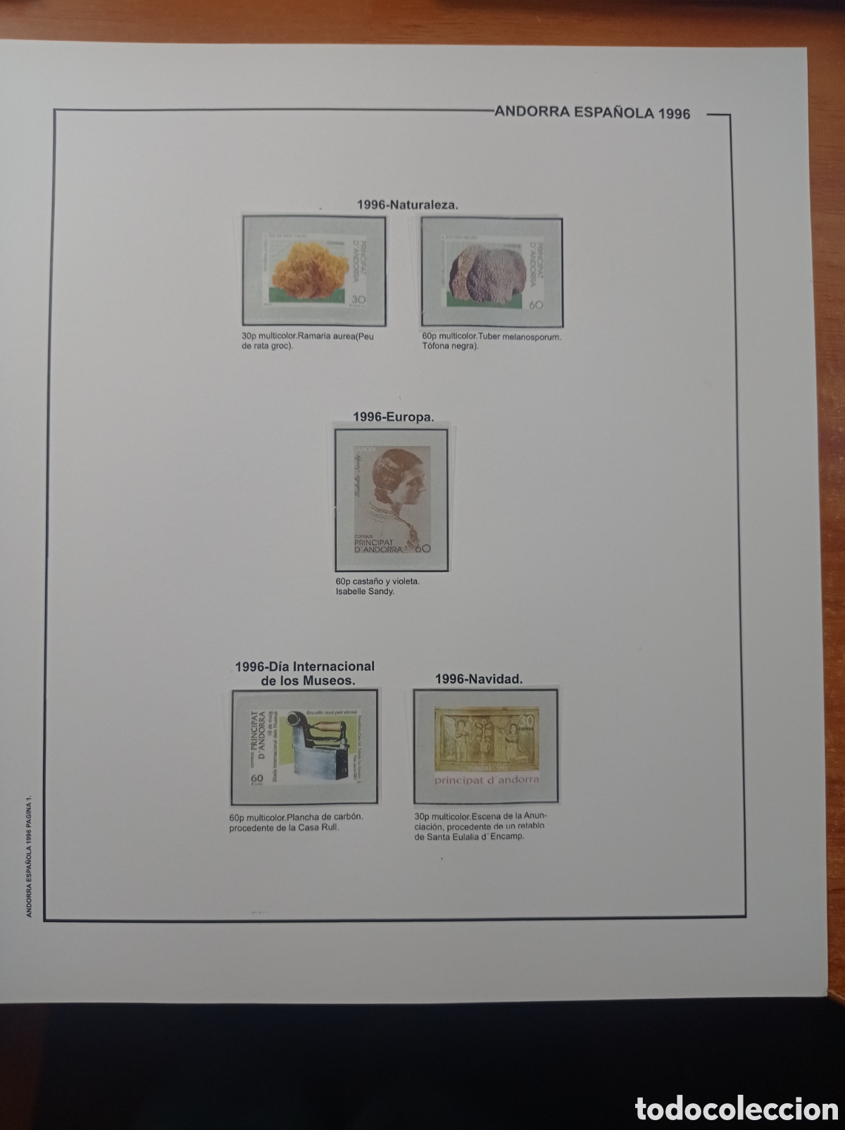 Stamps: Suplemento de Andorra 1996 anilla redonda montado blanco nuevo a estrenar