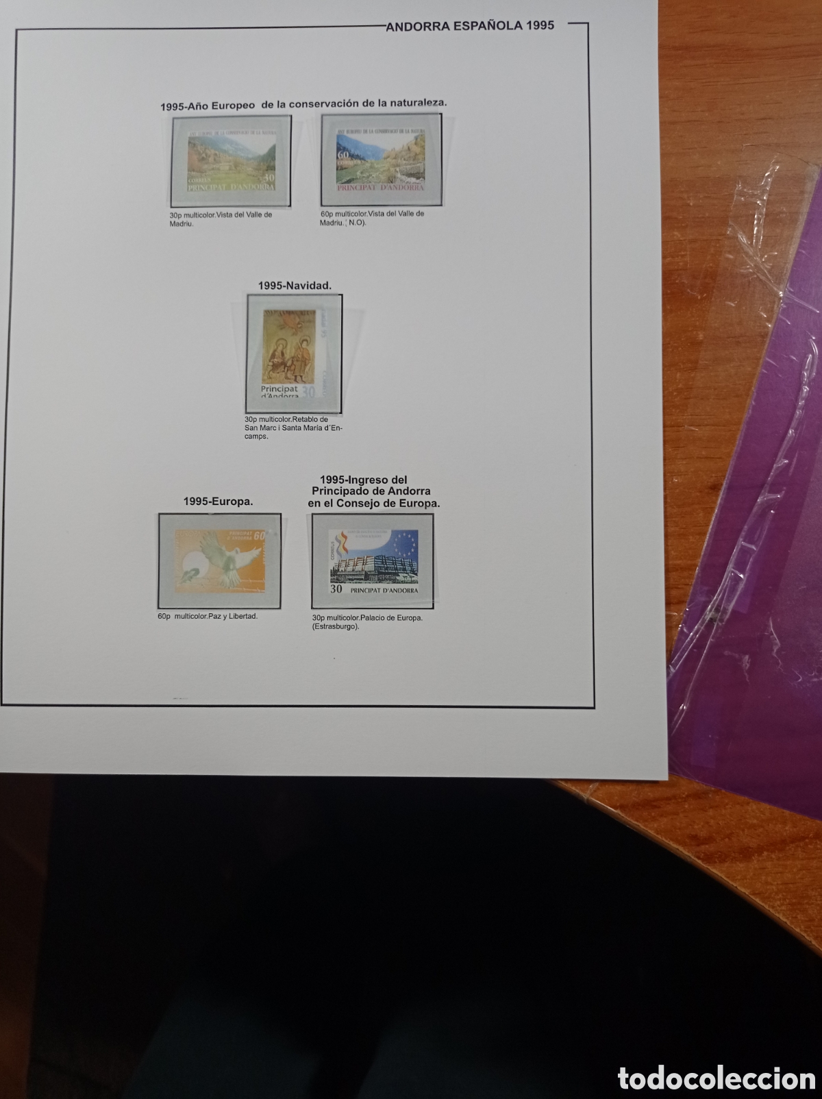 Stamps: Suplemento de Andorra 1995 montado blanco nuevo a estrenar