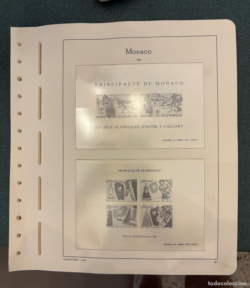 Sellos: Monaco hojas preimpresas Leuchtturm con filoestuches 1988-1998