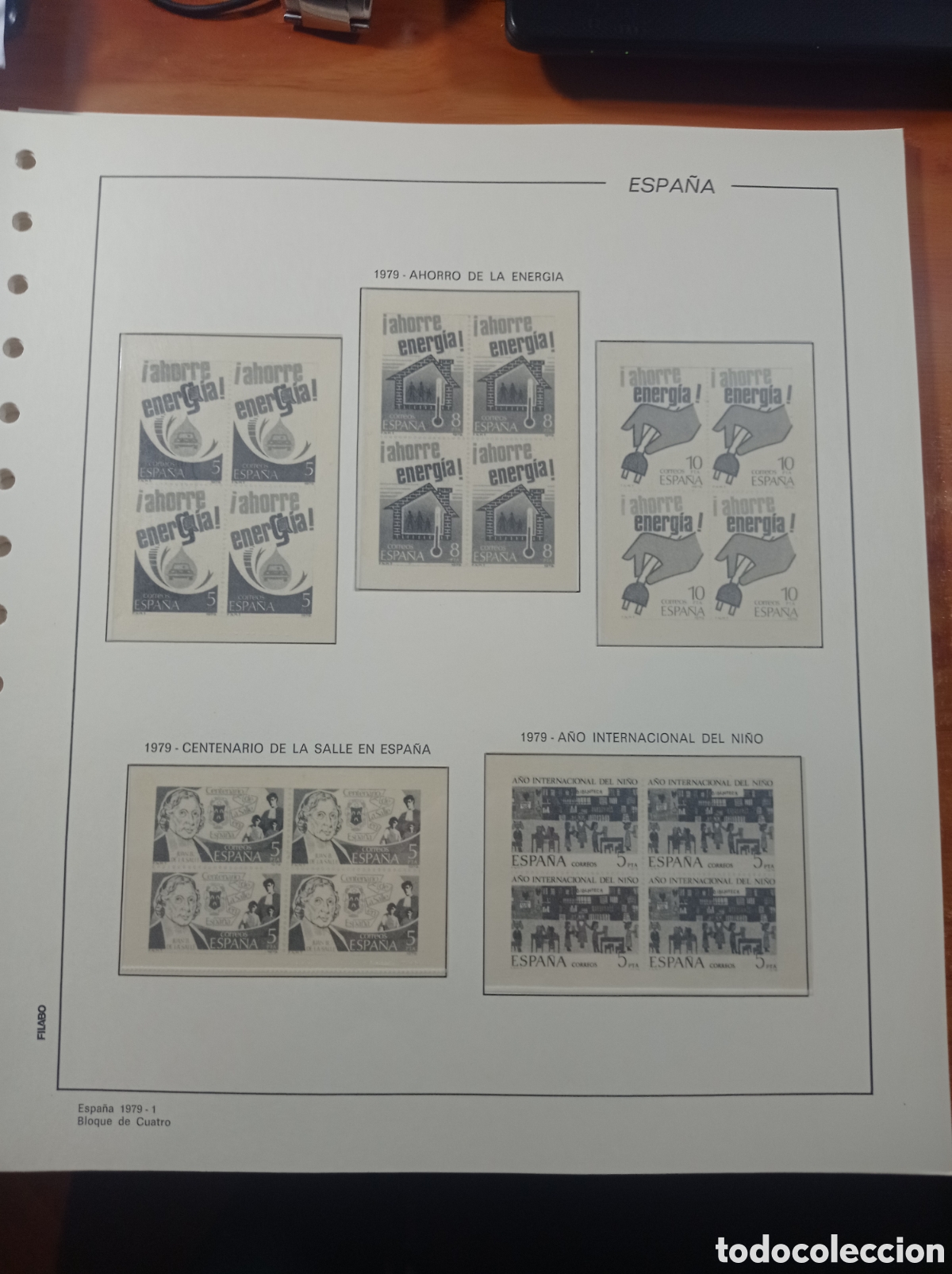 Sellos: Suplemento de filabo 1979 bloque de cuatro pegamento amarillo montado blanco segunda mano