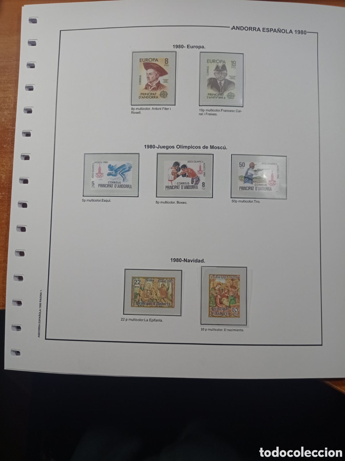 Sellos: Syplemento de Andorra 1980 anilla el&iacute;ptica montado blanco segunda mano
