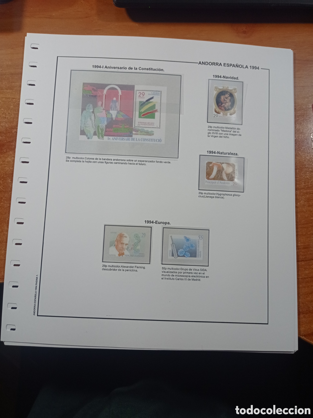 Sellos: Suplemento 1994 anilla el&iacute;ptica montado blanco nuevo a estrenar