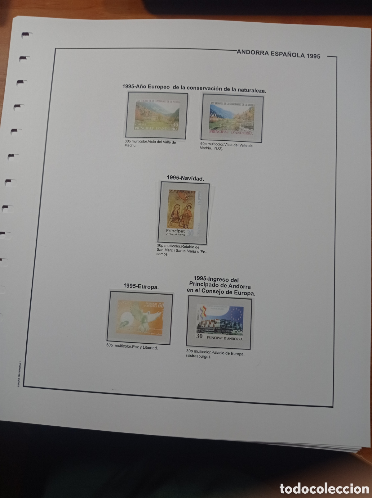 Sellos: Suplemento de Andorra 1995 anilla el&iacute;ptica montado blanco nuevo a estrenar