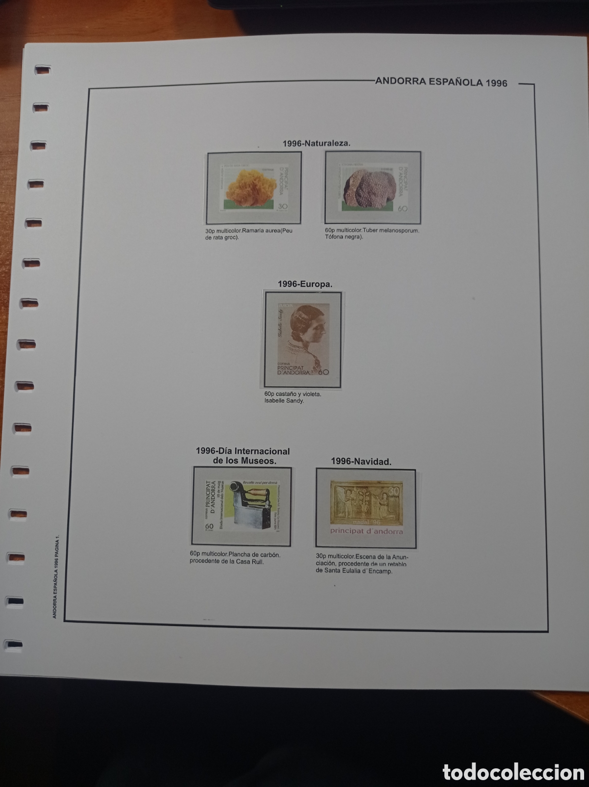 Sellos: Suplemento de Andorra 1996 anilla el&iacute;ptica montado blanco nuevo a estrenar