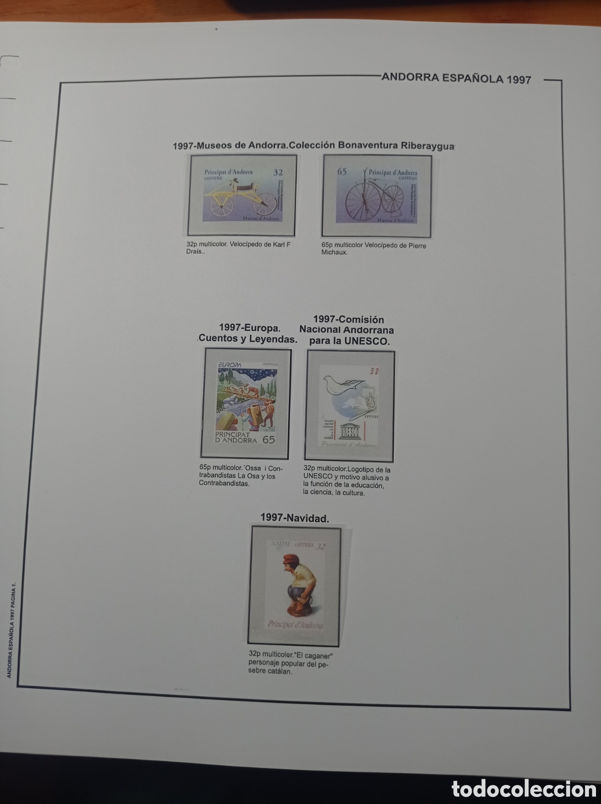 Sellos: Suplemento de Andorra 1997 anilla el&iacute;ptica montado blanco nuevo a estrenar