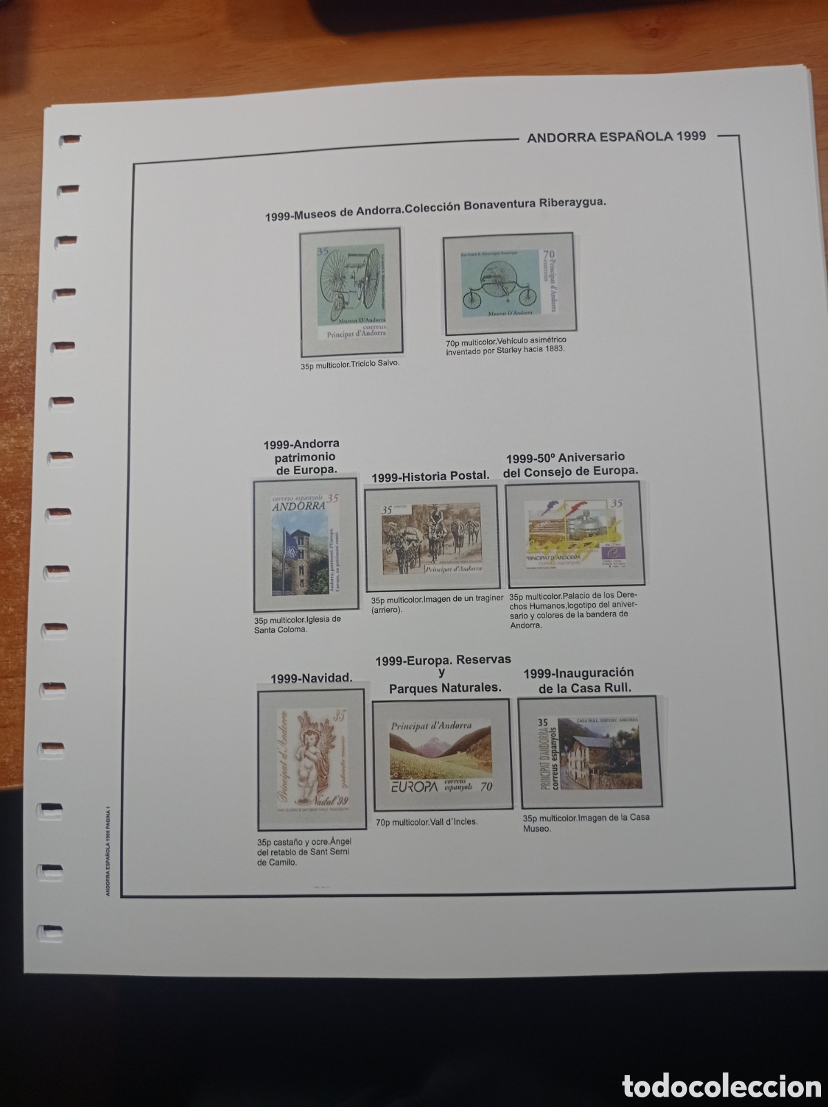 Sellos: Suplemento de Andorra 1999 anilla el&iacute;ptica montado blanco nuevo a estrenar