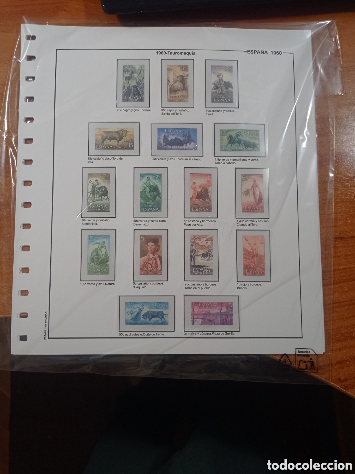 Sellos: Suplemento de Espa&ntilde;a 1960 anilla el&iacute;ptica montado blanco segunda mano