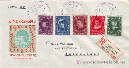Sellos: SOBRE DE HOLANDA PRECIOSO 1955 - Foto 1
