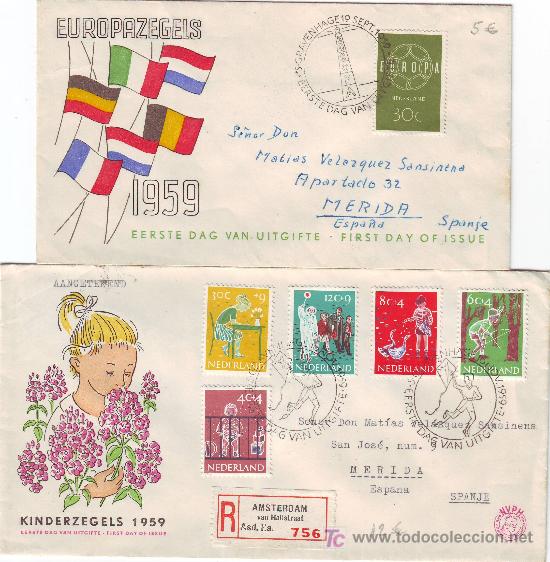 Sellos: SOBRES DE HOLANDA 1959 - Foto 1