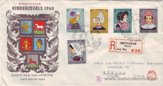 Sellos: SOBRE HOLANDA DE TRAJES REGIONALES 1960 - Foto 1