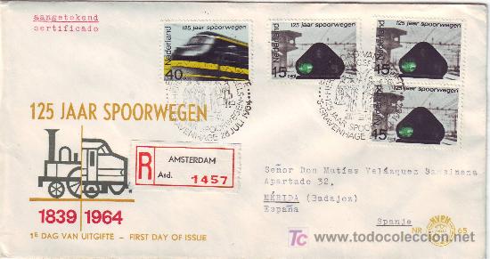 Sellos: SOBRE HOLANDA TEMA FERROCARRILES - Foto 1