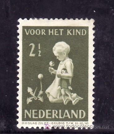 Sellos: holanda  366 con charnela, infancia - Foto 1