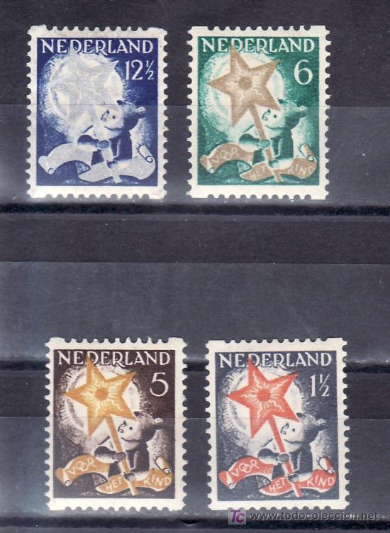 Sellos: holanda  259a/62a con charnela, infancia, - Foto 1