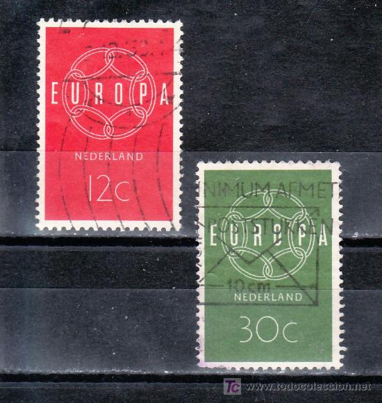 Sellos: holanda  708/9 usada, tema europa, - Foto 1