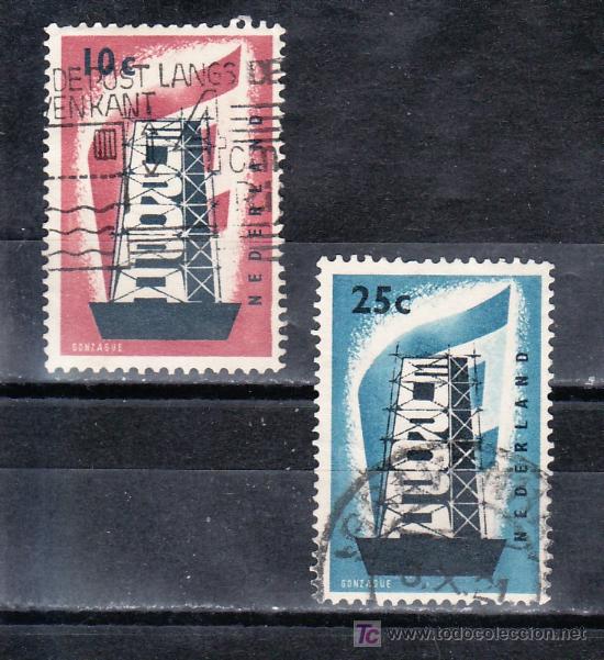 Sellos: holanda 659/60 usada, tema europa - Foto 1