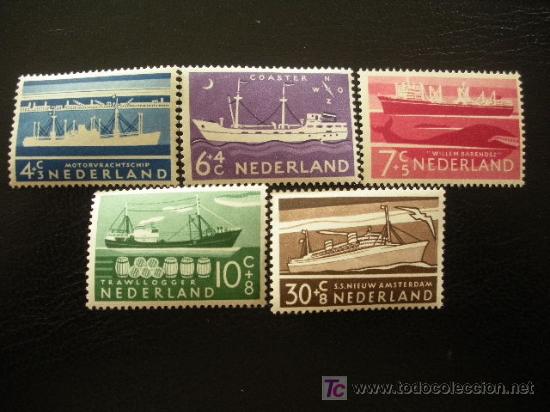 Sellos: Holanda 1957 Ivert 666/70 *** Barcos - Foto 1