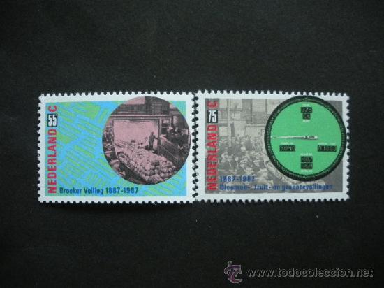 Sellos: Holanda 1987 Ivert 1290/1 *** Centenario de las Subastas - Foto 1