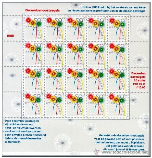 Sellos: HOLANDA 1988 - MINI HOJA NAVIDAD*** - Foto 1