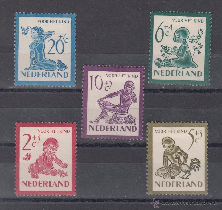 Sellos: holanda  549/53 con charnela, pro infancia, - Foto 1