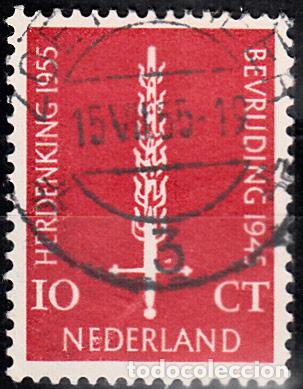 Sellos: HOLANDA 1955. YVERT 633 USADO. - Foto 1